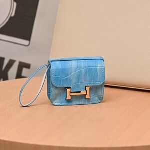 Mini Glossy Croc Embossed Bag Charm with Gold Detail – Cute Colorful Accessory